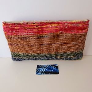 Two-Sided Hand Woven Artisan Textile Clutch by Atelier OM + OMKhadi